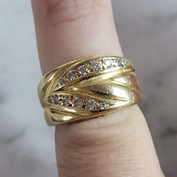 Womens Vintage Estate 18K Gold Bruno Guidi Designer Diamond Ring 5.5g E6932